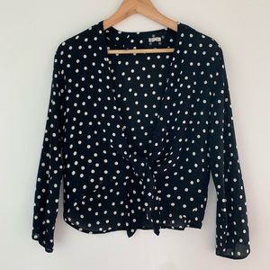 Reformation Polka Dot Tie Top